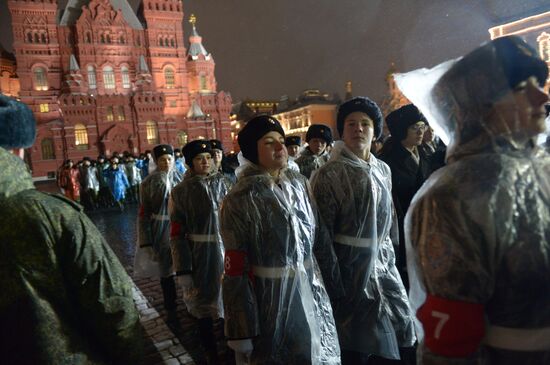 Rehearsal of march to mark 76th anniversary of 1941 parade