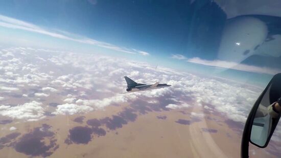 Air strikes by Tupolev Tu-22M3 bombers of Russian Air Force on terrorist facilities in Deir ez-Zor
