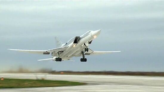 Air strikes by Tupolev Tu-22M3 bombers of Russian Air Force on terrorist facilities in Deir ez-Zor