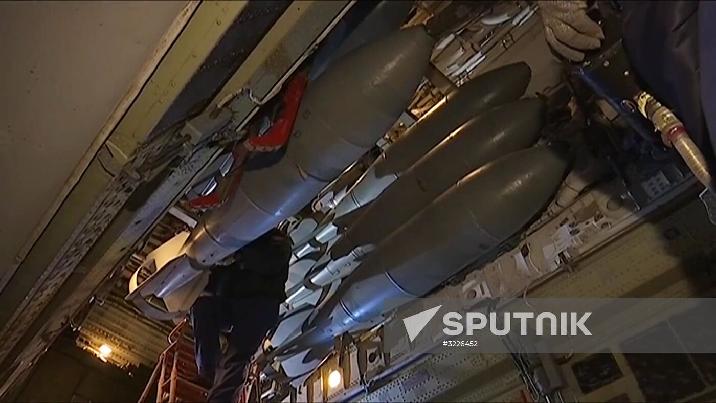 Air strikes by Tupolev Tu-22M3 bombers of Russian Air Force on terrorist facilities in Deir ez-Zor