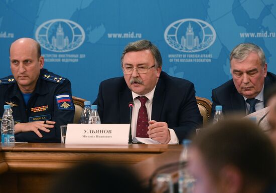 Joint briefing of Russian Foreign Ministry, Defense Ministry and Ministry of Industry and Trade