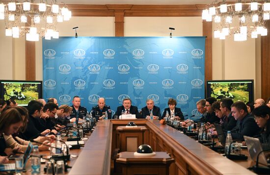 Joint briefing of Russian Foreign Ministry, Defense Ministry and Ministry of Industry and Trade