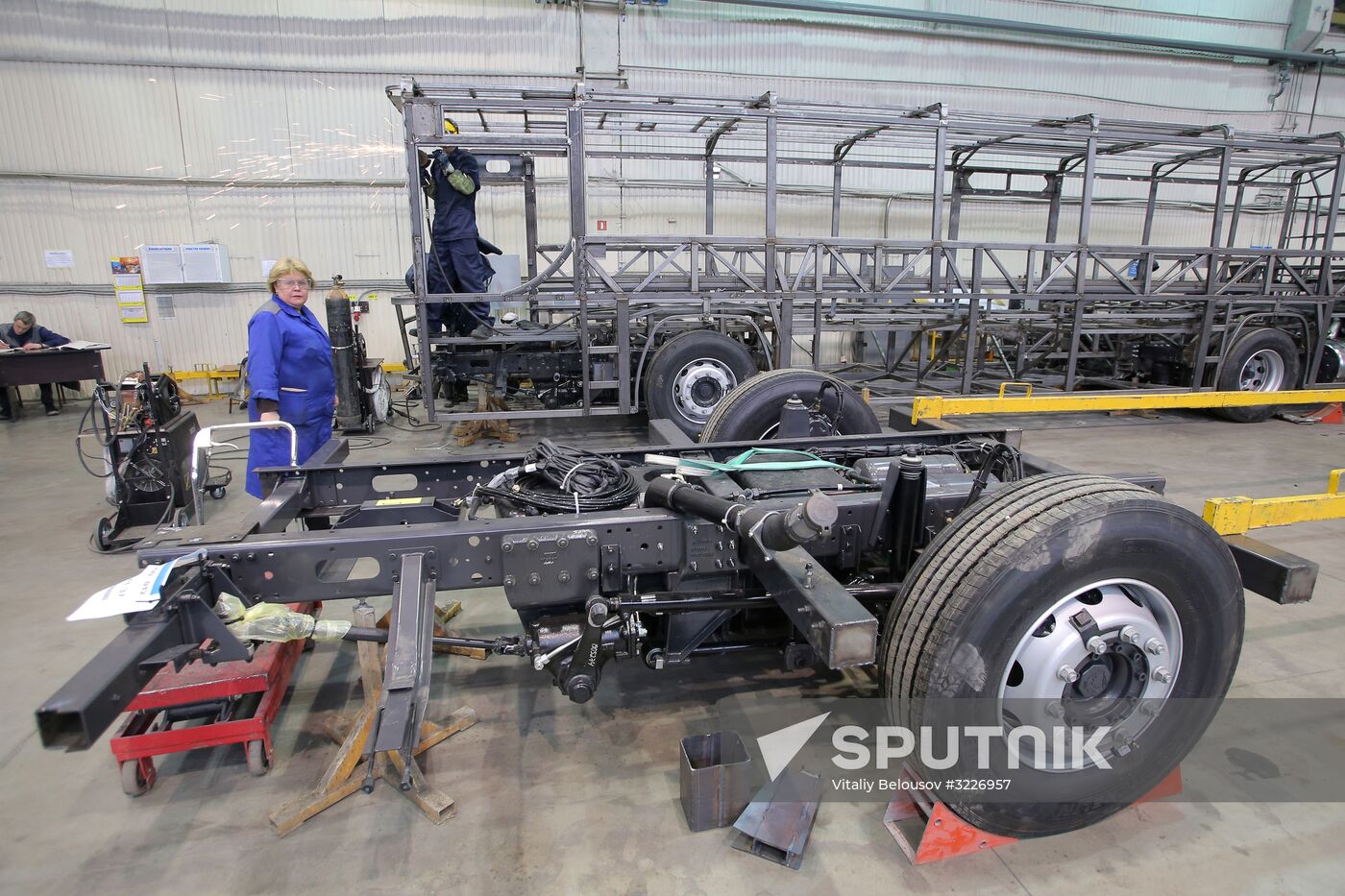 Bus manufacturing at Likino Bus Plant