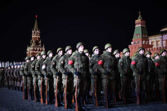 Rehearsal of march devoted to 76th anniversary of military parade on November 7, 1941