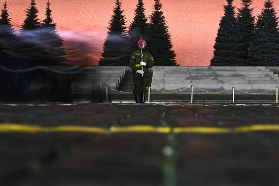 Rehearsal of march devoted to 76th anniversary of military parade on November 7, 1941