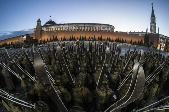 Rehearsal of march devoted to 76th anniversary of military parade on November 7, 1941