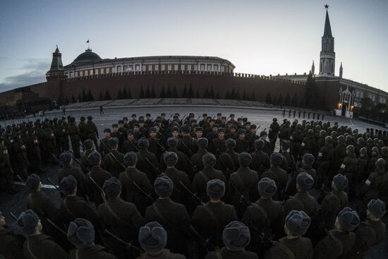 Rehearsal of march devoted to 76th anniversary of military parade on November 7, 1941