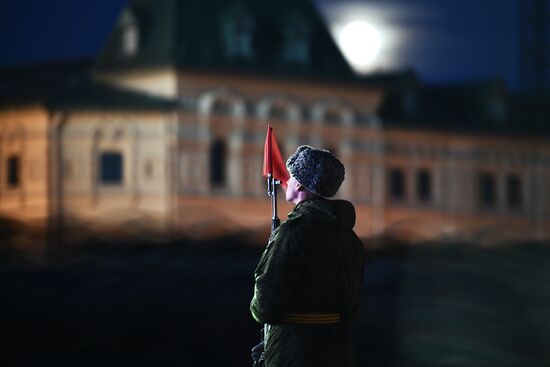 Rehearsal of march devoted to 76th anniversary of military parade on November 7, 1941