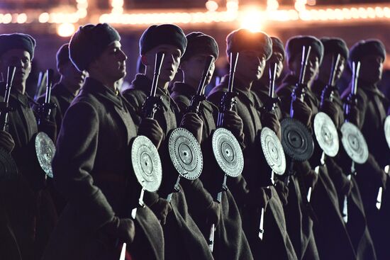 Rehearsal of march devoted to 76th anniversary of military parade on November 7, 1941