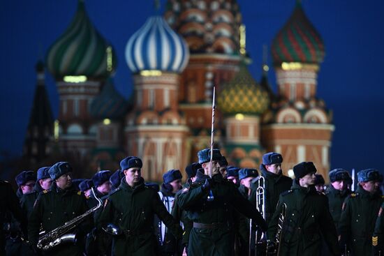 Rehearsal of march devoted to 76th anniversary of military parade on November 7, 1941