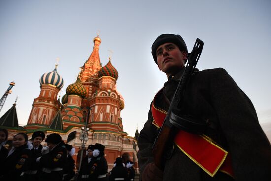 Rehearsal of march devoted to 76th anniversary of military parade on November 7, 1941