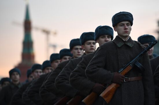 Rehearsal of march devoted to 76th anniversary of military parade on November 7, 1941