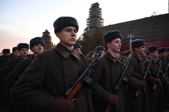 Rehearsal of march devoted to 76th anniversary of military parade on November 7, 1941