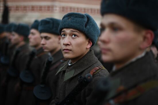 Rehearsal of march devoted to 76th anniversary of military parade on November 7, 1941