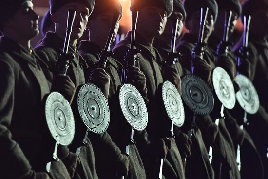 Rehearsal of march devoted to 76th anniversary of military parade on November 7, 1941