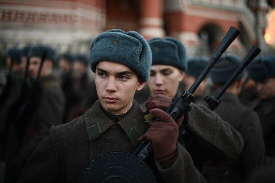 Rehearsal of march devoted to 76th anniversary of military parade on November 7, 1941