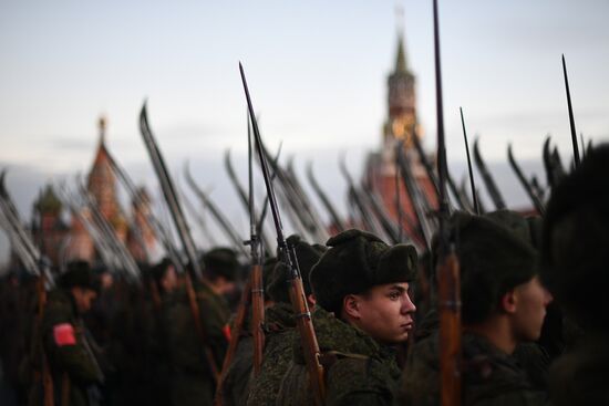 Rehearsal of march devoted to 76th anniversary of military parade on November 7, 1941