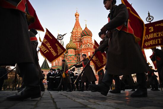 Rehearsal of march devoted to 76th anniversary of military parade on November 7, 1941