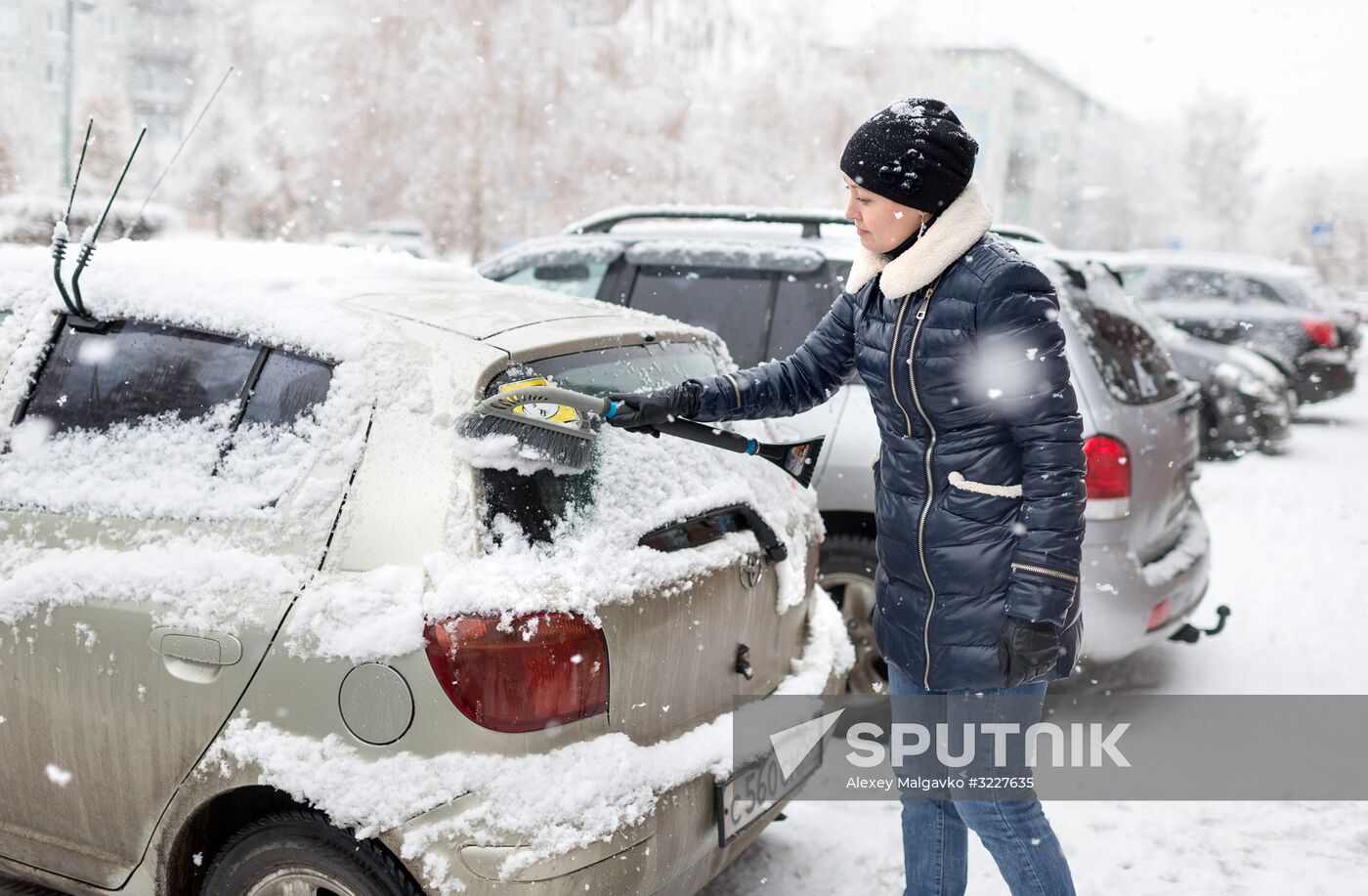 Snowfall in Omsk
