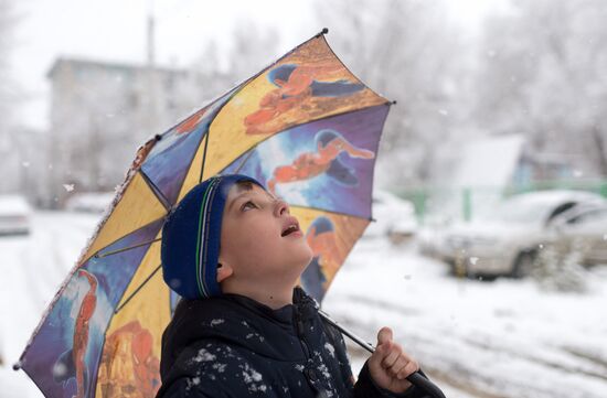 Snowfall in Omsk
