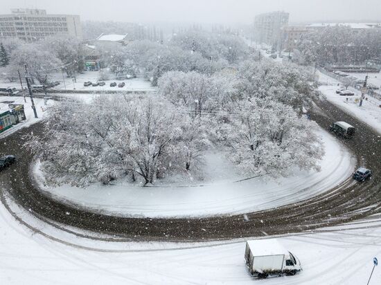 Snowfall in Omsk
