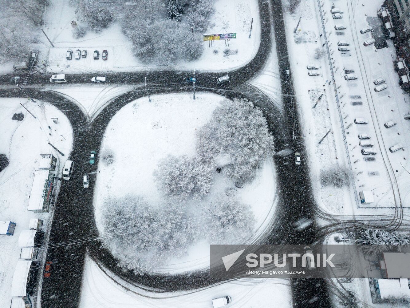 Snowfall in Omsk