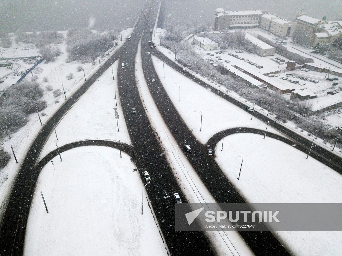 Snowfall in Omsk