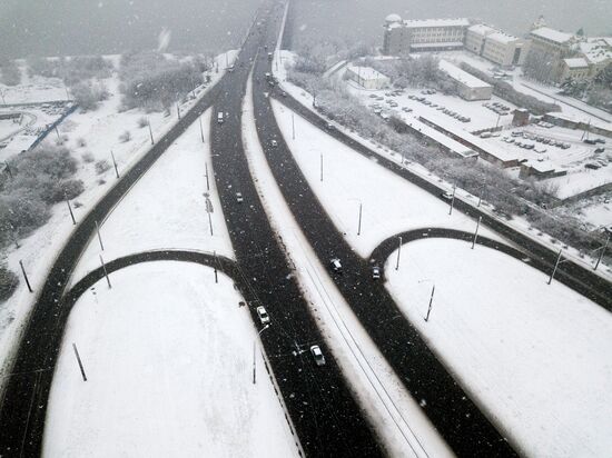 Snowfall in Omsk