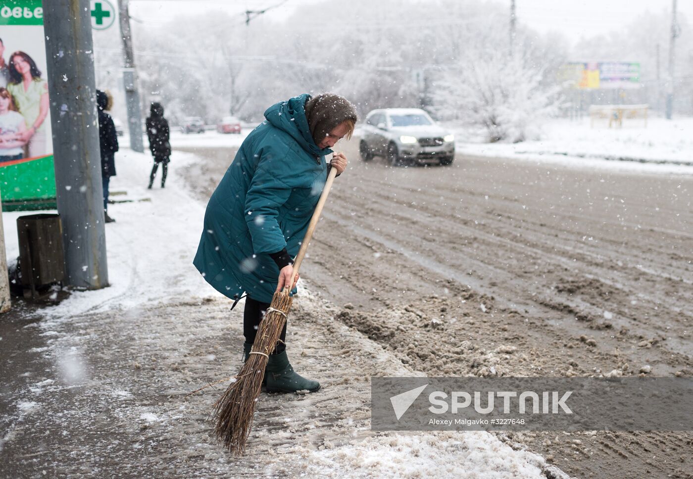 Snowfall in Omsk