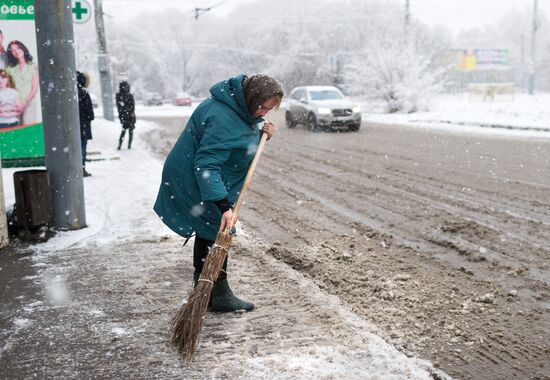 Snowfall in Omsk