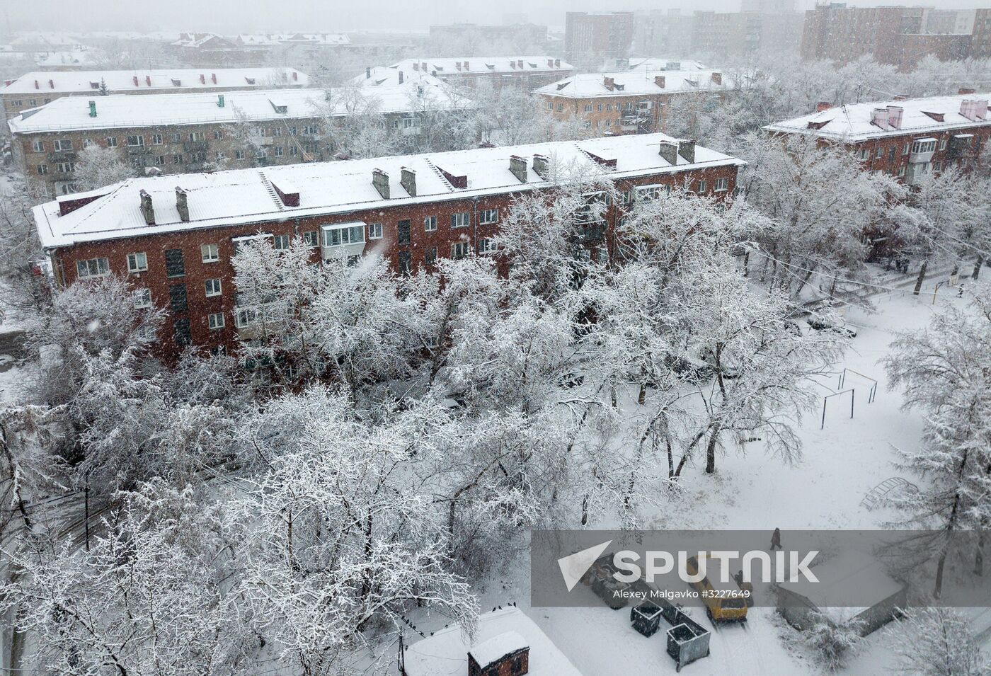 Snowfall in Omsk