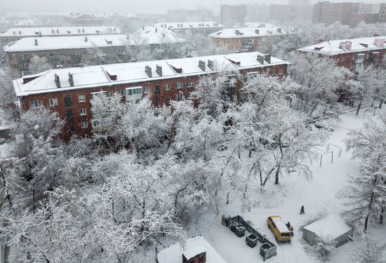 Snowfall in Omsk