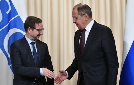 Russian Foreign Minister Sergei Lavrov meets with OSCE Secretary General Thomas Greminger