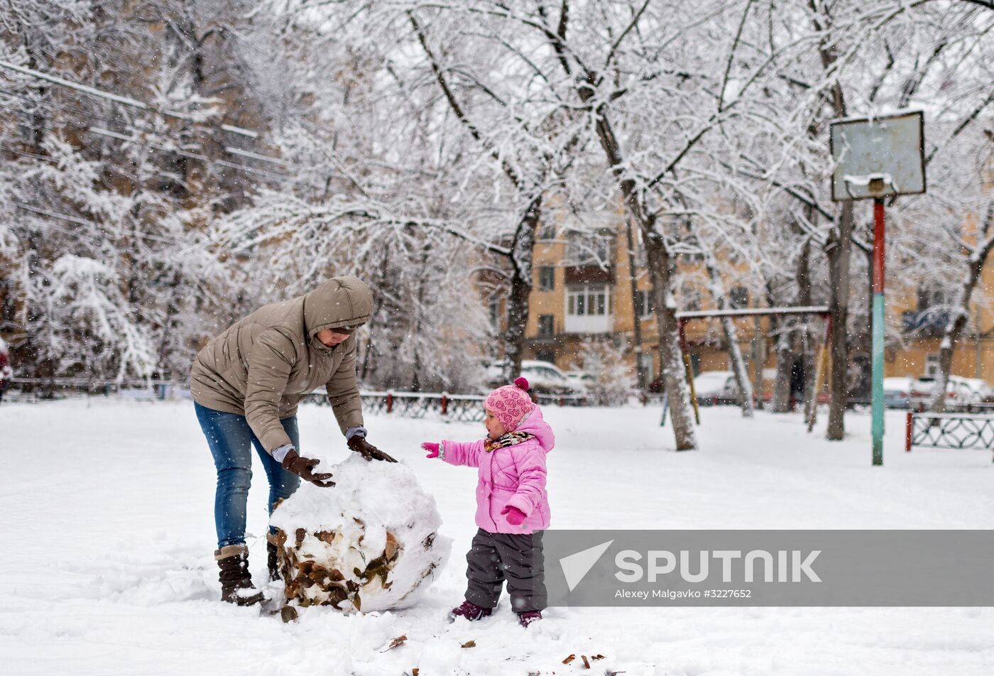Snowfall in Omsk