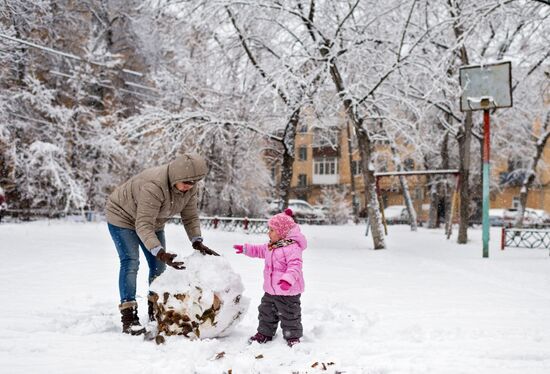 Snowfall in Omsk