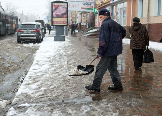 Snowfall in Omsk