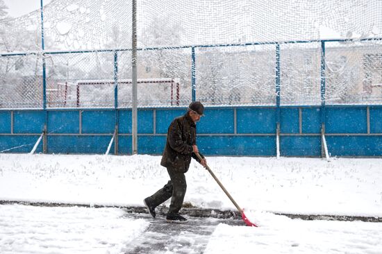 Snowfall in Omsk