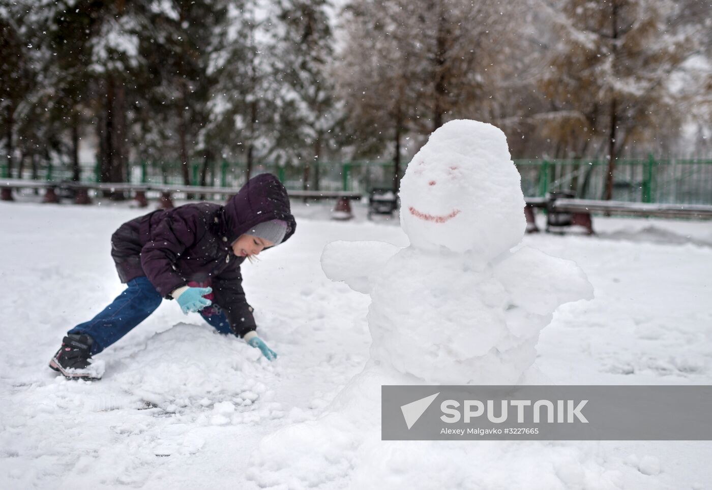 Snowfall in Omsk