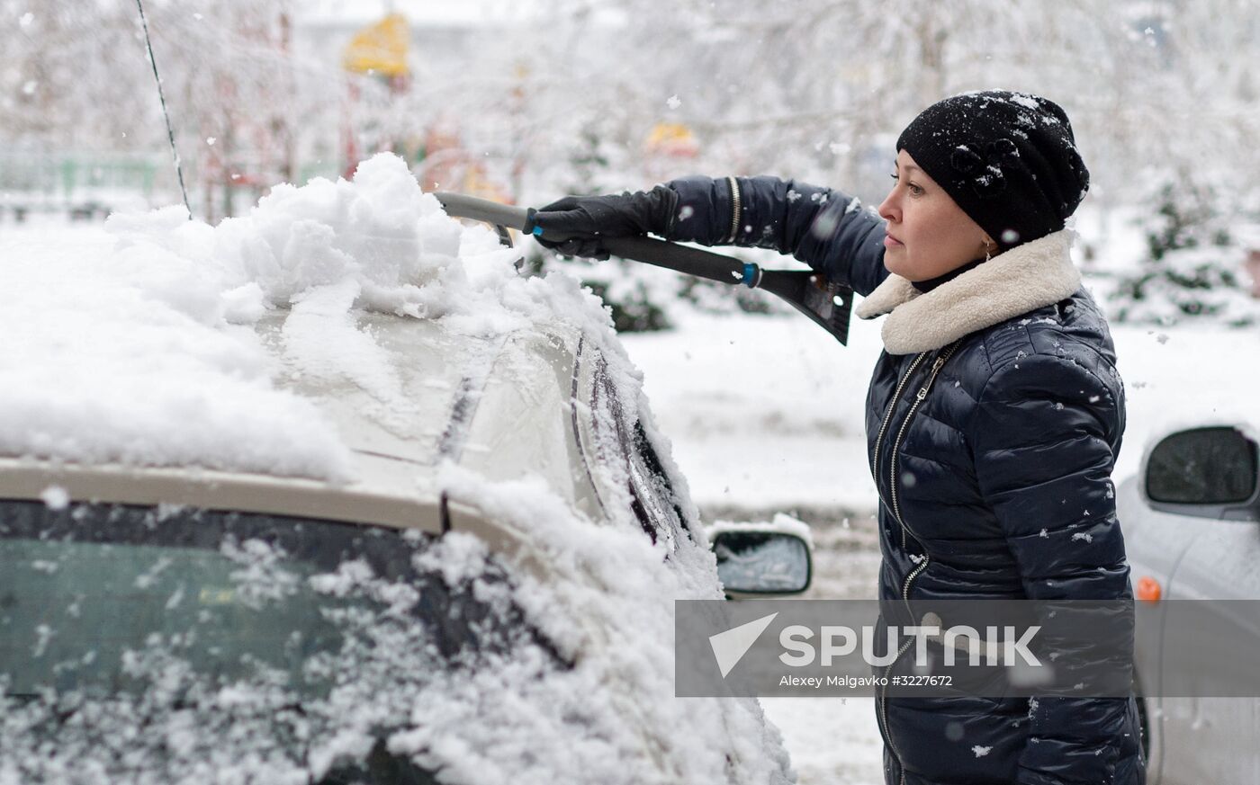 Snowfall in Omsk