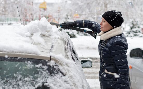 Snowfall in Omsk