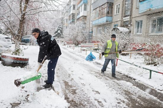 Snowfall in Omsk
