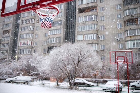 Snowfall in Omsk