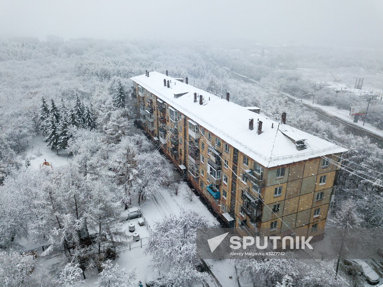 Snowfall in Omsk