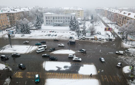 Snowfall in Omsk