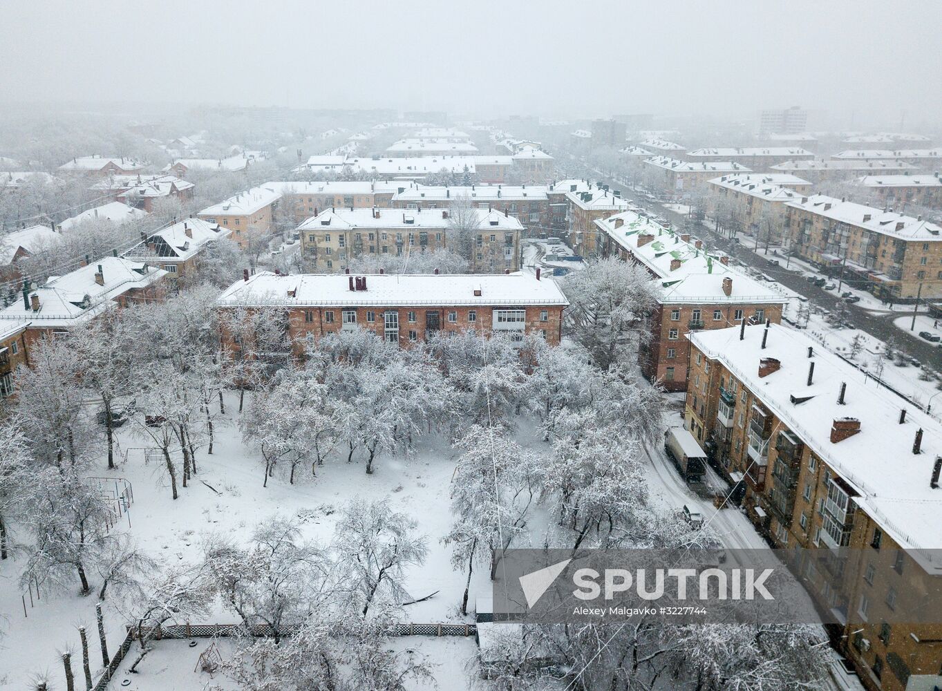 Snowfall in Omsk