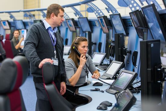 Russian Minister of Transport Maksim Sokolov visits new flight control center