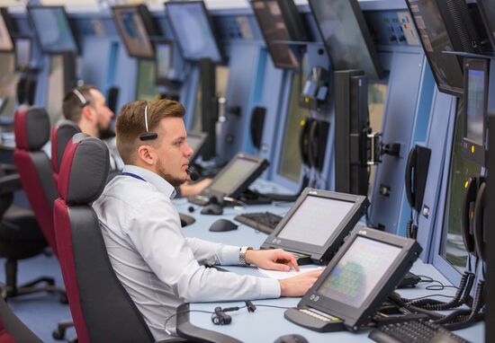Russian Minister of Transport Maksim Sokolov visits new flight control center