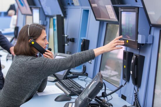 Russian Minister of Transport Maksim Sokolov visits new flight control center