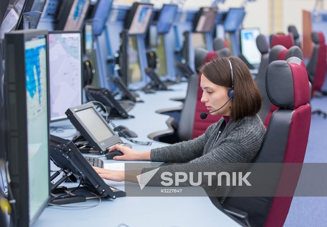 Russian Minister of Transport Maksim Sokolov visits new flight control center