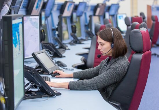Russian Minister of Transport Maksim Sokolov visits new flight control center